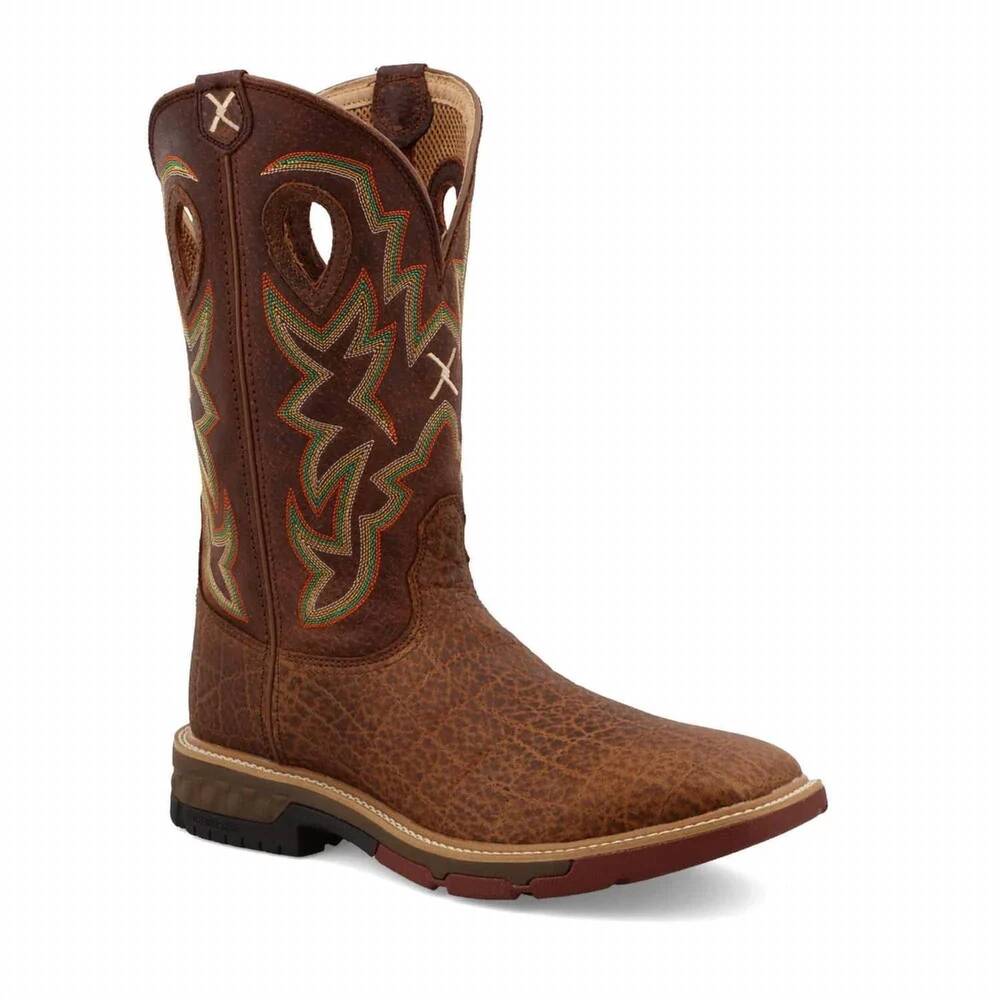 NEW TWISTED X men's 12" western work boot in tan/tan